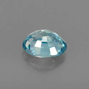 Zircone naturale blu da 0,98 ct, taglio ovale, VVS