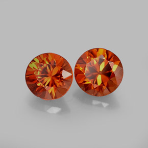 Zircone naturale arancione da  ct, taglio rotondo, VVS-VS