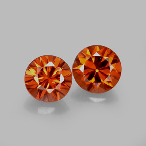 Zircone naturale arancione da  ct, taglio rotondo, VVS-VS