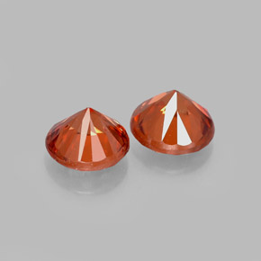 Zircone naturale arancione da  ct, taglio rotondo, VVS-VS