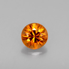 Zircone naturale arancione da 0,65 ct, taglio rotondo, VVS-VS