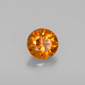Zircone naturale arancione da 0,65 ct, taglio rotondo, VVS-VS