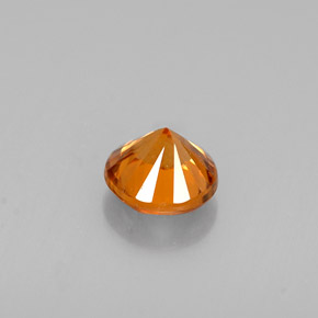 Zircone naturale arancione da 0,65 ct, taglio rotondo, VVS-VS
