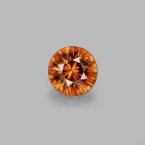 Zircone naturale arancione da 0,63 ct, taglio rotondo, VVS-VS