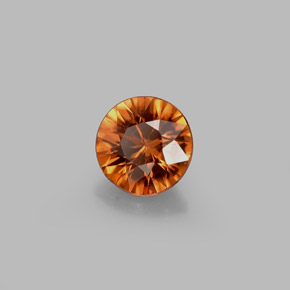 Zircone naturale arancione da 0,63 ct, taglio rotondo, VVS-VS