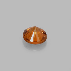 Zircone naturale arancione da 0,63 ct, taglio rotondo, VVS-VS