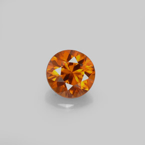 Zircone Arancione naturale da 0.63 ct, Taglio rotondo, VVS-VS