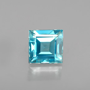 Zircone naturale blu da 1,00 ct, quadrato, SI