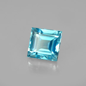 Zircone naturale blu da 1,00 ct, quadrato, SI