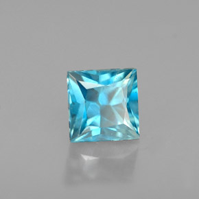 Zircone naturale blu da 0,72 ct, quadrato, VS