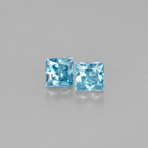 Zircone naturale blu da  ct, quadrato, VVS