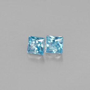 Zircone naturale blu da  ct, quadrato, VVS