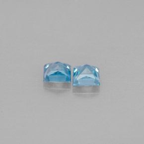 Zircone naturale blu da  ct, quadrato, VVS