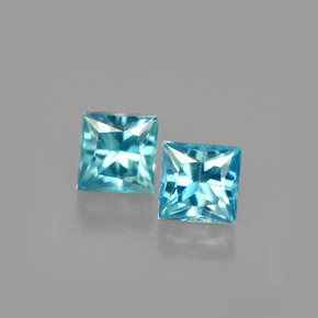 Zircone naturale blu da  ct, quadrato, VVS-VS
