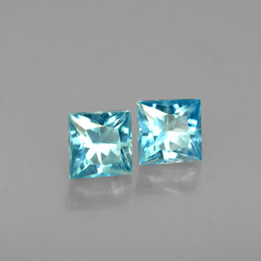 Zircone naturale blu da  ct, quadrato, VVS-VS