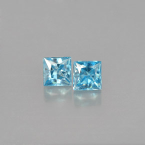Zircone naturale blu da  ct, quadrato, VVS-VS