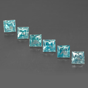 Zircone naturale blu da  ct, quadrato, VVS