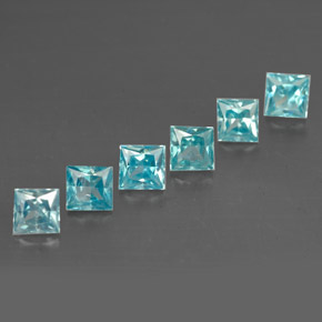 Zircone naturale blu da  ct, quadrato, VVS