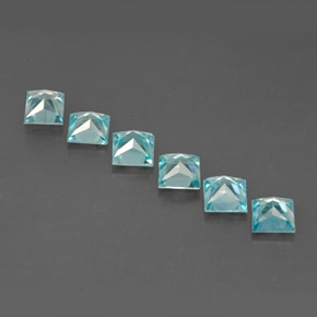 Zircone naturale blu da  ct, quadrato, VVS