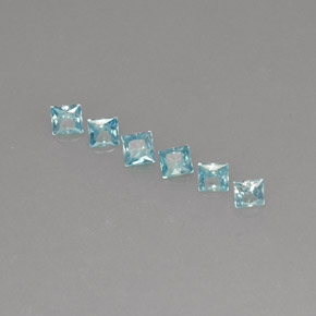 Zircone naturale blu da  ct, quadrato, VVS