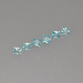 Zircone naturale blu da  ct, quadrato, VVS
