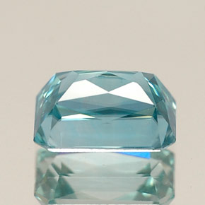 Zircone naturale blu da 1,57 ct, taglio smeraldo, VVS