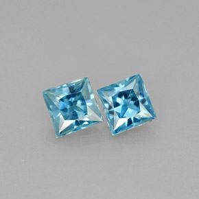 Zircone naturale blu da  ct, quadrato, VVS