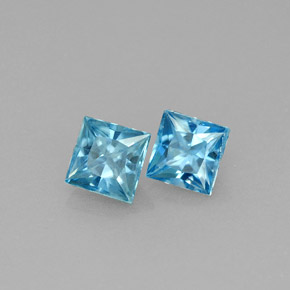 Zircone naturale blu da  ct, quadrato, VVS