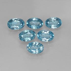 Zircone naturale blu da 4,36 ct, taglio ovale, VVS-VS