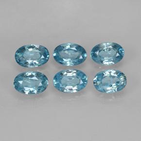 Zircone naturale blu da 4,36 ct, taglio ovale, VVS-VS