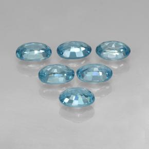Zircone naturale blu da 4,36 ct, taglio ovale, VVS-VS