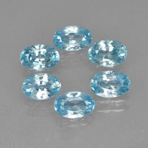Zircone naturale blu da 4,26 ct, taglio ovale, VVS-VS