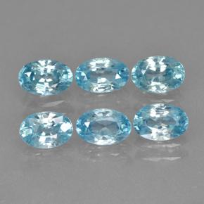 Zircone naturale blu da 4,26 ct, taglio ovale, VVS-VS