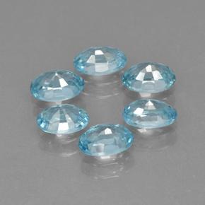 Zircone naturale blu da 4,26 ct, taglio ovale, VVS-VS