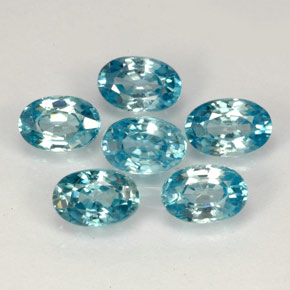 Zircone naturale blu da  ct, taglio ovale, VVS-VS