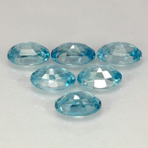 Zircone naturale blu da  ct, taglio ovale, VVS-VS