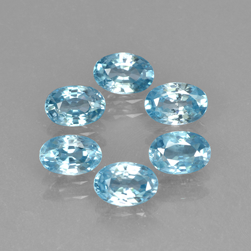 Zircone naturale blu da 4,36 ct, taglio ovale, VVS-VS