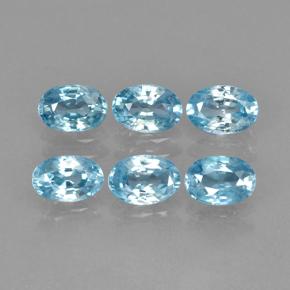 Zircone naturale blu da 4,36 ct, taglio ovale, VVS-VS