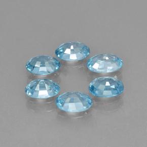 Zircone naturale blu da 4,36 ct, taglio ovale, VVS-VS
