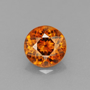 Zircone naturale arancione da 0,94 ct, taglio rotondo, VVS-VS