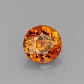 Zircone naturale arancione da 0,94 ct, taglio rotondo, VVS-VS
