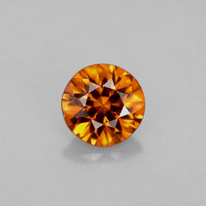 Zircone naturale arancione da 0,91 ct, taglio rotondo, VVS-VS