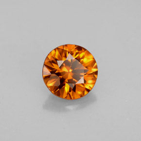 Zircone naturale arancione da 0,91 ct, taglio rotondo, VVS-VS