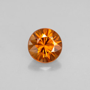 Zircone naturale arancione da 0,93 ct, taglio rotondo, VVS-VS