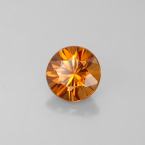 Zircone naturale arancione da 0,93 ct, taglio rotondo, VVS-VS