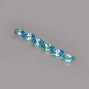 Zircone naturale blu da  ct, marchesa, VVS