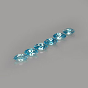 Zircone naturale blu da  ct, marchesa, VVS