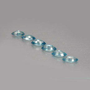 Zircone naturale blu da  ct, marchesa, VVS