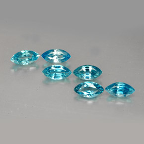 Zircone naturale blu da  ct, marchesa, VVS