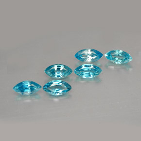 Zircone naturale blu da  ct, marchesa, VVS
